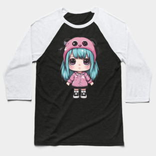 Tiny Kawaii Diva Baseball T-Shirt