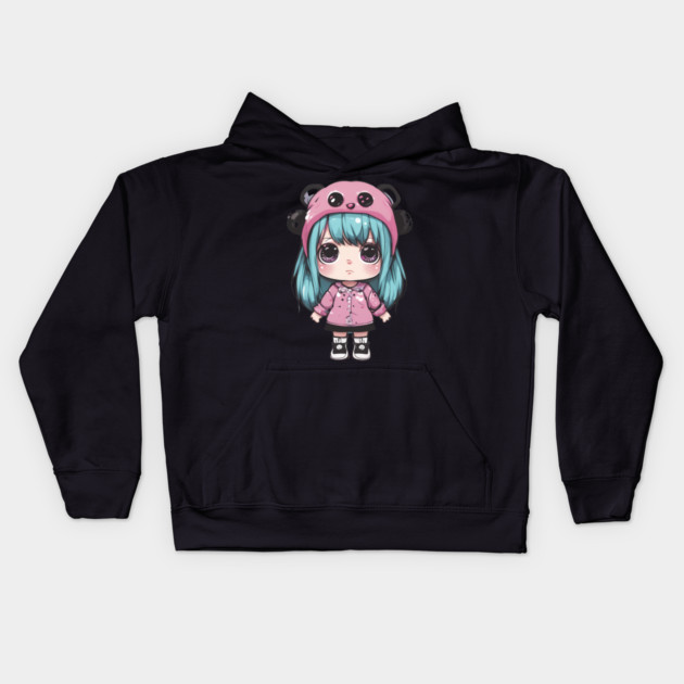 Tiny Kawaii Diva Kids Hoodie by animegirlnft