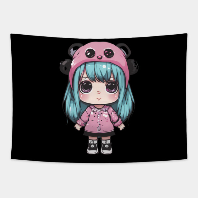 Tiny Kawaii Diva Tapestry by animegirlnft