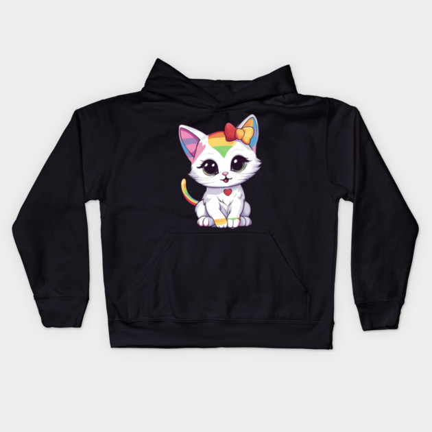 Adorable Little Baby Feline Kids Hoodie by animegirlnft