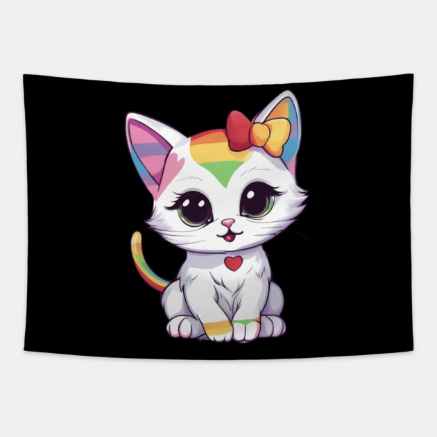 Adorable Little Baby Feline Tapestry by animegirlnft
