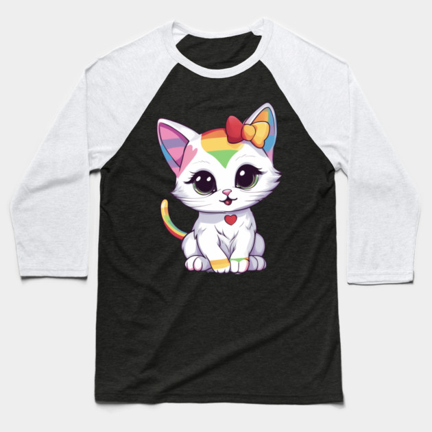 Adorable Little Baby Feline Baseball T-Shirt by animegirlnft
