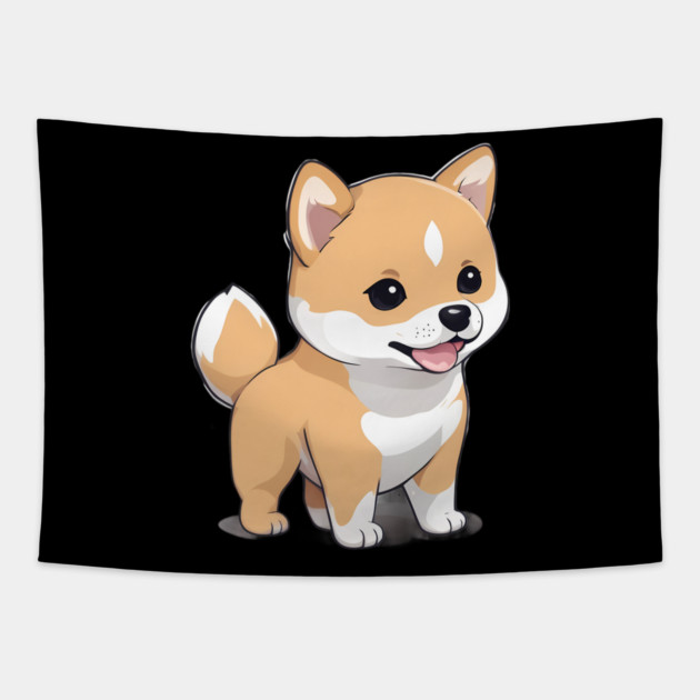 Tiny Baby Shiba Inu Tapestry by animegirlnft