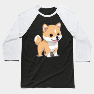 Tiny Baby Shiba Inu Baseball T-Shirt