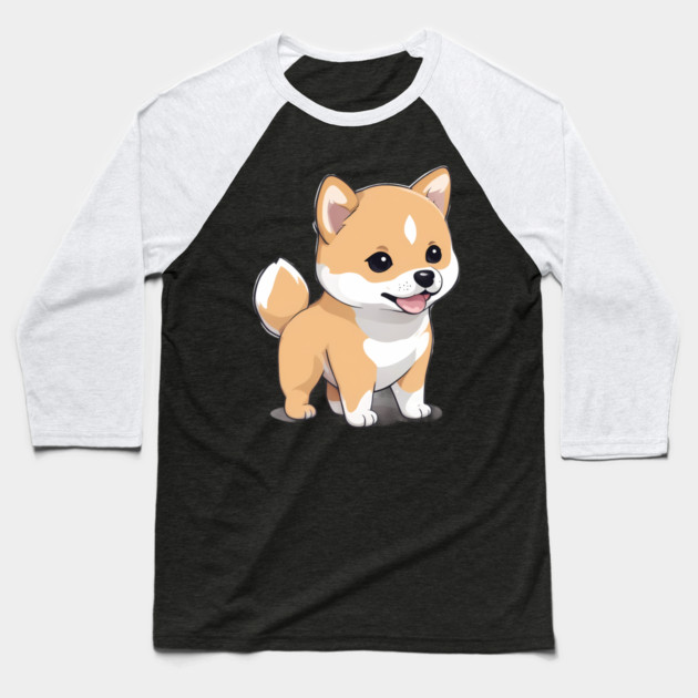 Tiny Baby Shiba Inu Baseball T-Shirt by animegirlnft