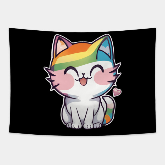 I Love You Baby Kitty Tapestry by animegirlnft