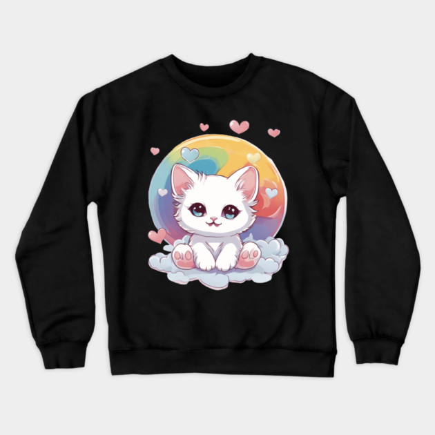 Fall in Love Baby Kitten Crewneck Sweatshirt by animegirlnft