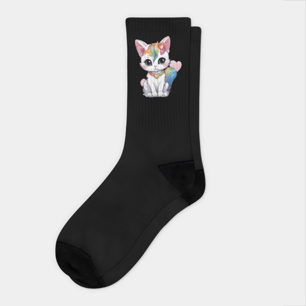 I Adore You Baby Cat Socks by animegirlnft