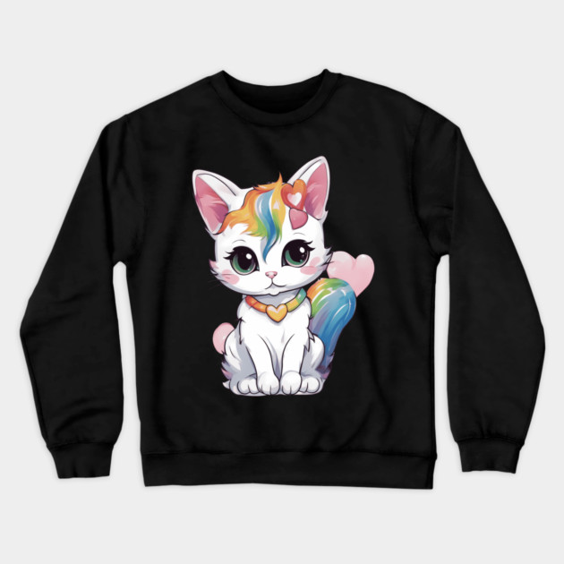I Adore You Baby Cat Crewneck Sweatshirt by animegirlnft