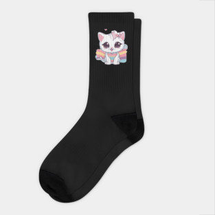 You're My Valentine Kawaii Kitten Socks