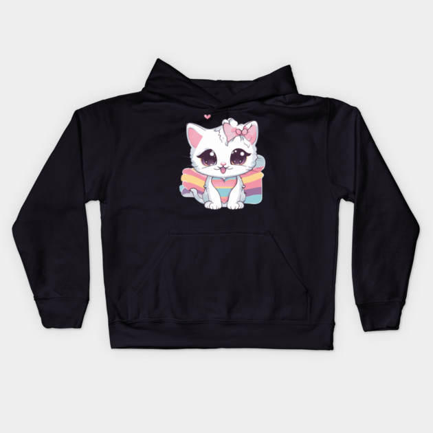 You're My Valentine Kawaii Kitten Kids Hoodie by animegirlnft