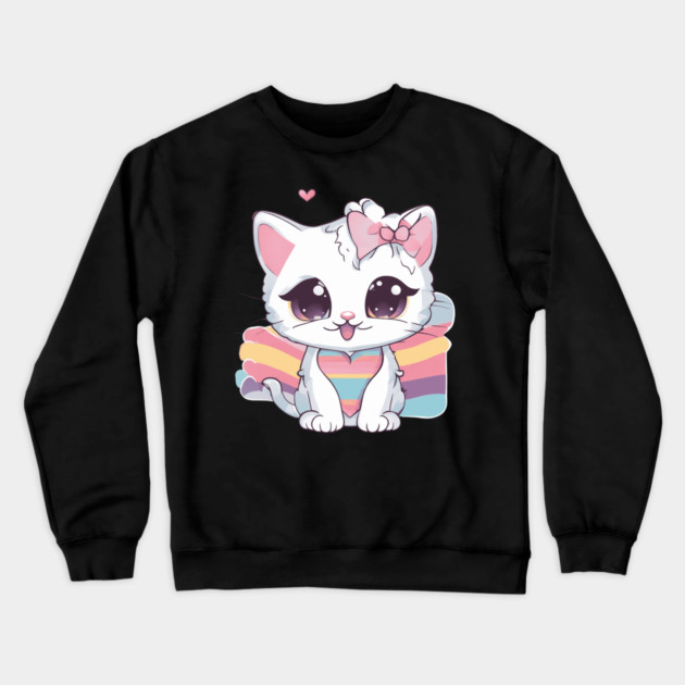 You're My Valentine Kawaii Kitten Crewneck Sweatshirt by animegirlnft