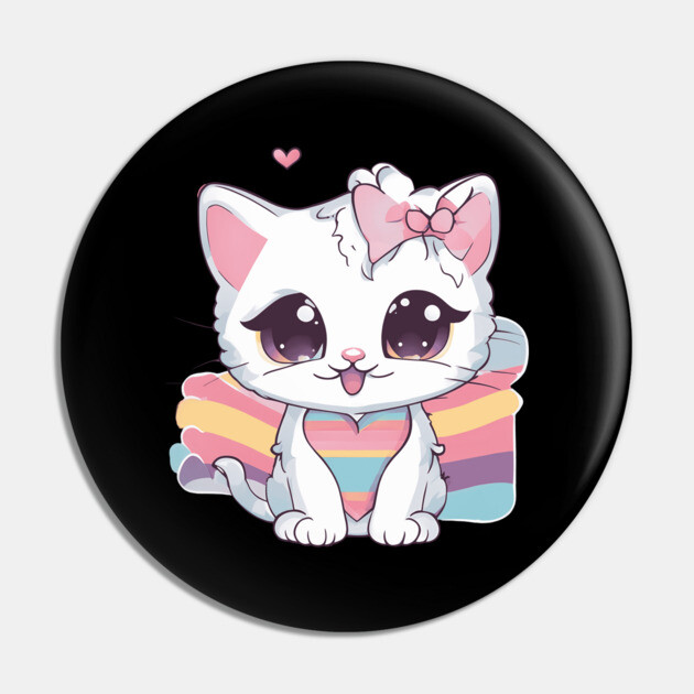 You're My Valentine Kawaii Kitten Pin by animegirlnft