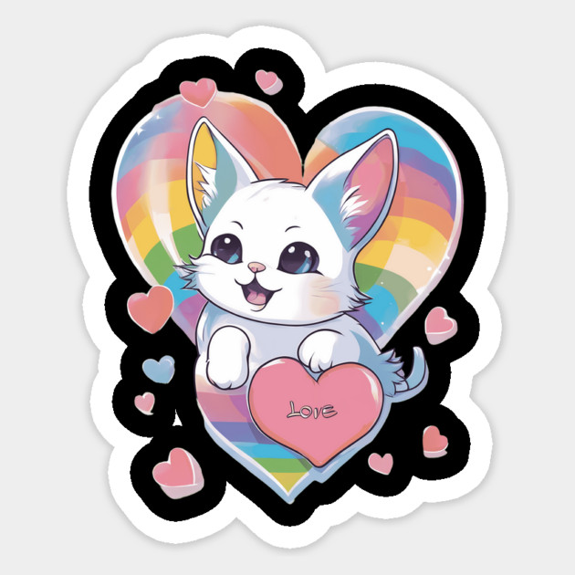 You Mean The World To Me Kitty Sticker by animegirlnft