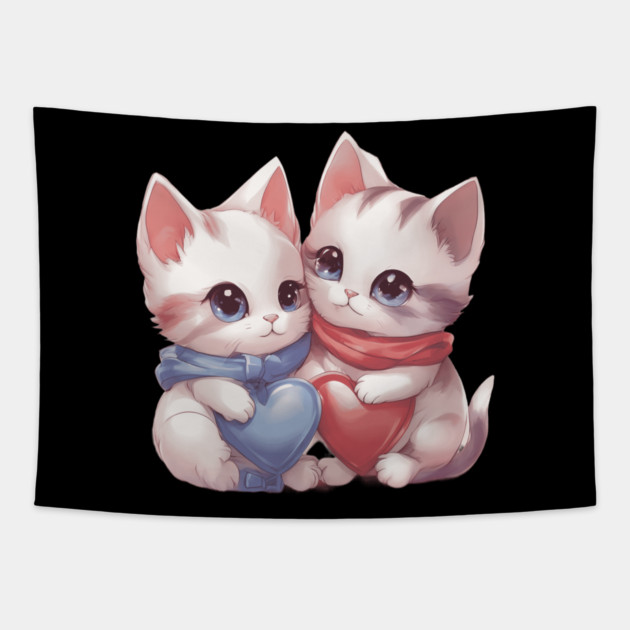 You're the Love of My Life Kitten Tapestry by animegirlnft