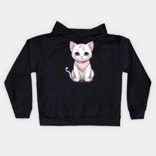 Unleash the Awws White Cat Kids Hoodie