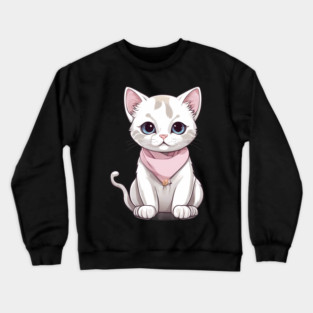 Unleash the Awws White Cat Crewneck Sweatshirt
