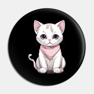 Unleash the Awws White Cat Pin