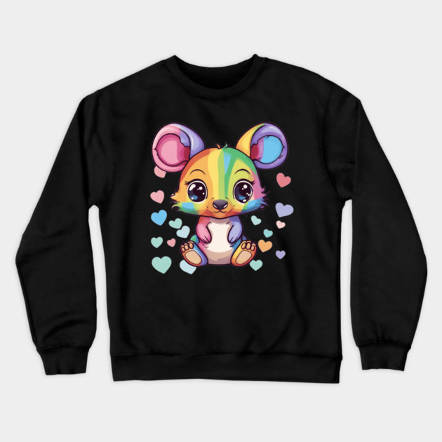 Rainbow of Love Baby Kangaroo Crewneck Sweatshirt by animegirlnft