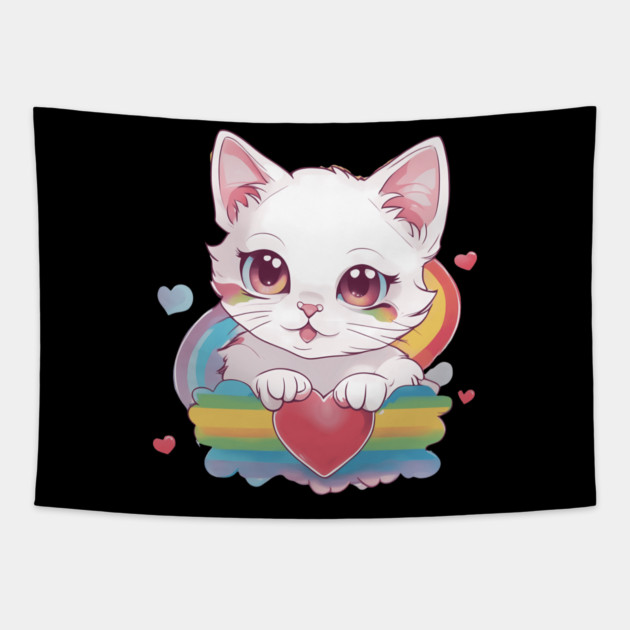 You're the best part of my Life Cat Tapestry by animegirlnft