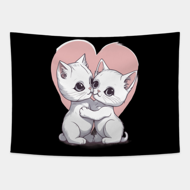 I Am So In Love With You Kitten Tapestry by animegirlnft