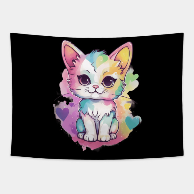 You are my world Baby Kitten Tapestry by animegirlnft