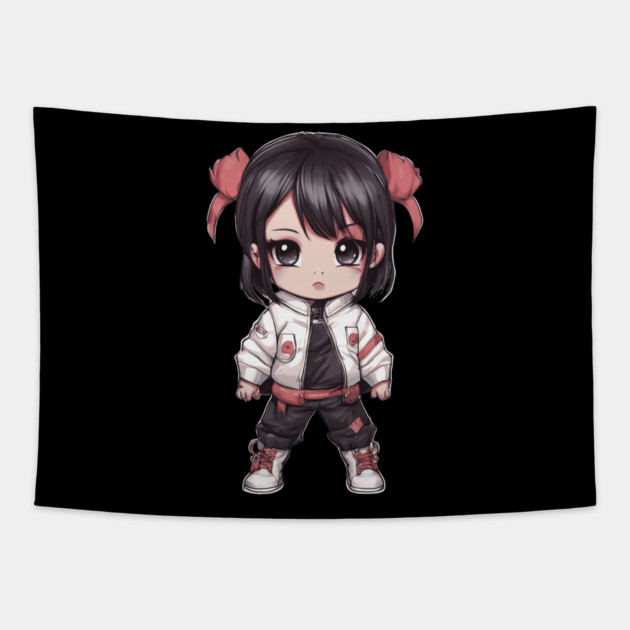 Snuggle Cuddly Cuties Kawaii Girl Tapestry by animegirlnft