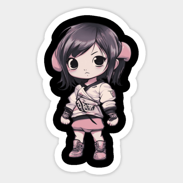 Charming Chibi Kawaii Girl Sticker by animegirlnft