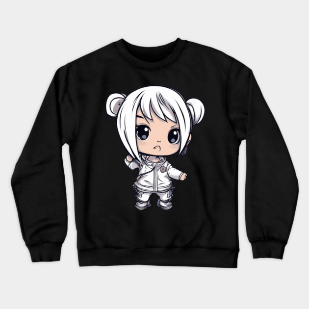 Sweet Innocent Chibi Kawaii Girl Crewneck Sweatshirt by animegirlnft