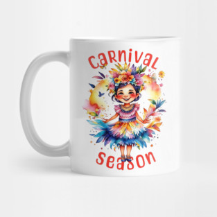 Watercolor Carnival Season Girl Mug