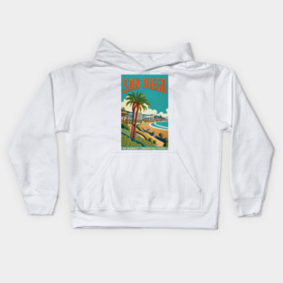 A Vintage Travel Art of San Diego - California - US Kids Hoodie