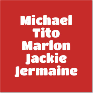 The Jackson 5 Band Member White Type Posters and Art