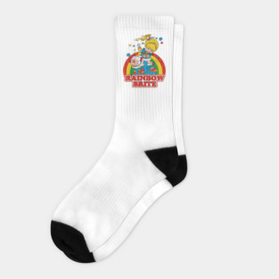 Rainbow Brite // Vintage Colorful Design Socks