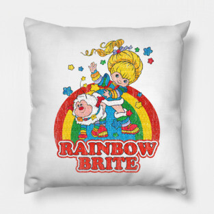Rainbow Brite // Vintage Colorful Design Pillow