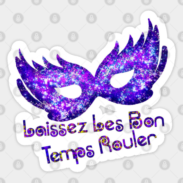 Masquerade Purple Glittery Mask Sticker by HolidayBug