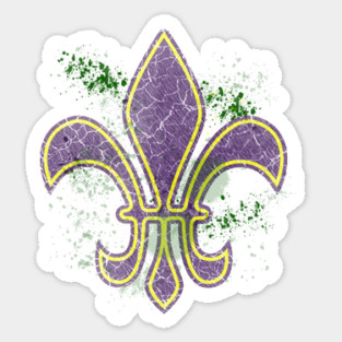 Grunge Mardi Gras fleur-de-lis Sticker