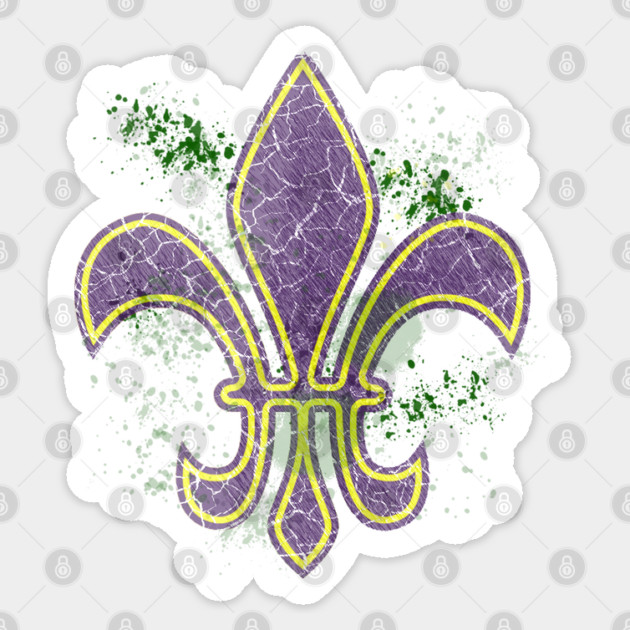 Grunge Mardi Gras fleur-de-lis Sticker by HolidayBug
