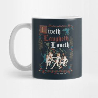 Live Laugh Love Medieval Style - funny retro vintage English history Dark Mug