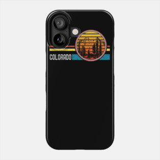 Retro Vintage Colorado 70s 80s Style Mountain Sunset Phone Case