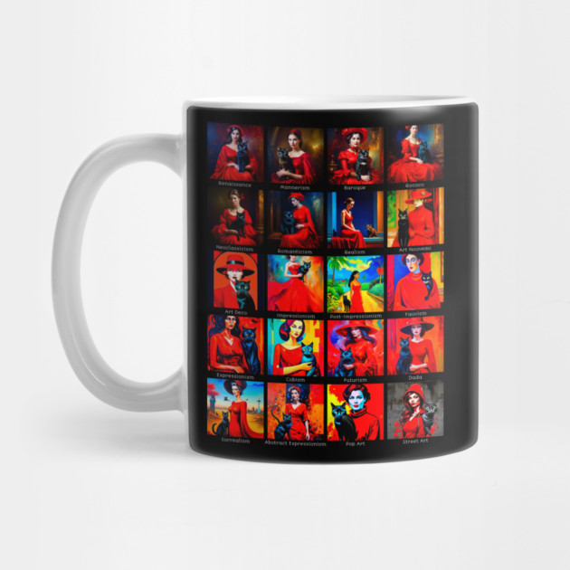 Red Dress Black Cat Art Movements by H. R. Sinclair