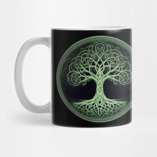 Green and black Celtic Tree Mug