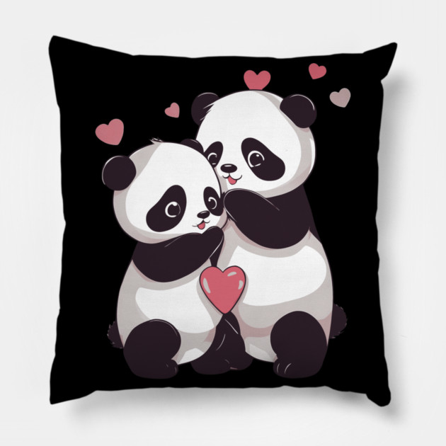 I Love You Panda Pillow by animegirlnft