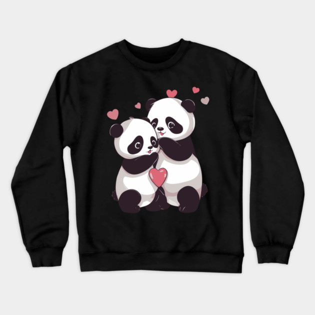 I Love You Panda Crewneck Sweatshirt by animegirlnft