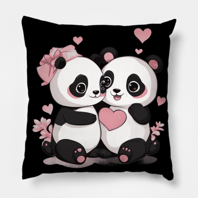 Be My Valentine Panda Pillow by animegirlnft