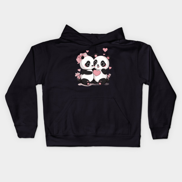 Be My Valentine Panda Kids Hoodie by animegirlnft