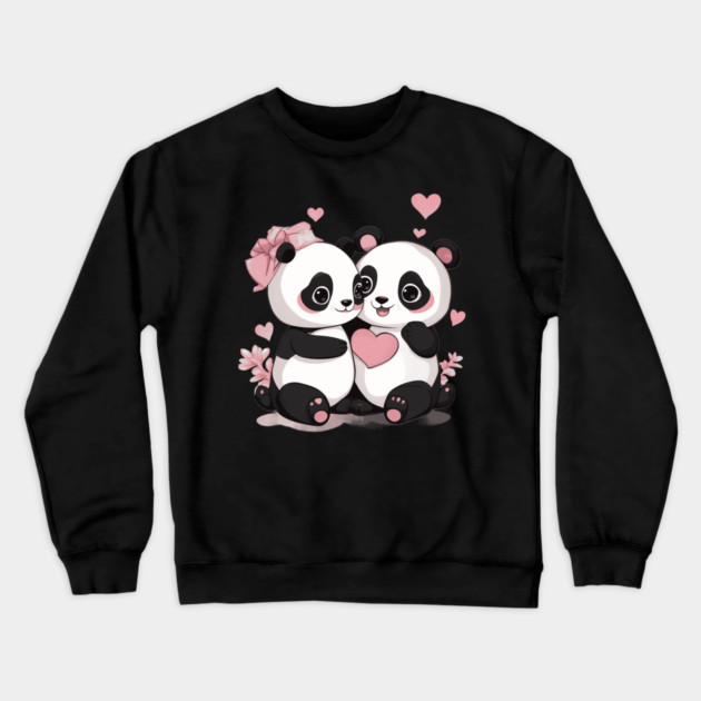 Be My Valentine Panda Crewneck Sweatshirt by animegirlnft