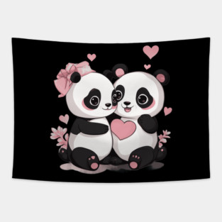 Be My Valentine Panda Tapestry
