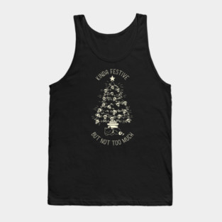 Christmas Tree Little Skulls Black Cat Xmas Kinda Festive by Tobe Fonseca Tank Top