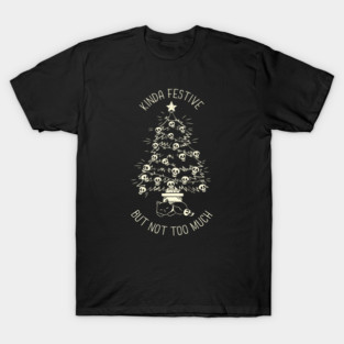 Christmas Tree Little Skulls Black Cat Xmas Kinda Festive by Tobe Fonseca T-Shirt