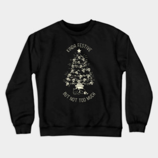 Christmas Tree Little Skulls Black Cat Xmas Kinda Festive by Tobe Fonseca Crewneck Sweatshirt